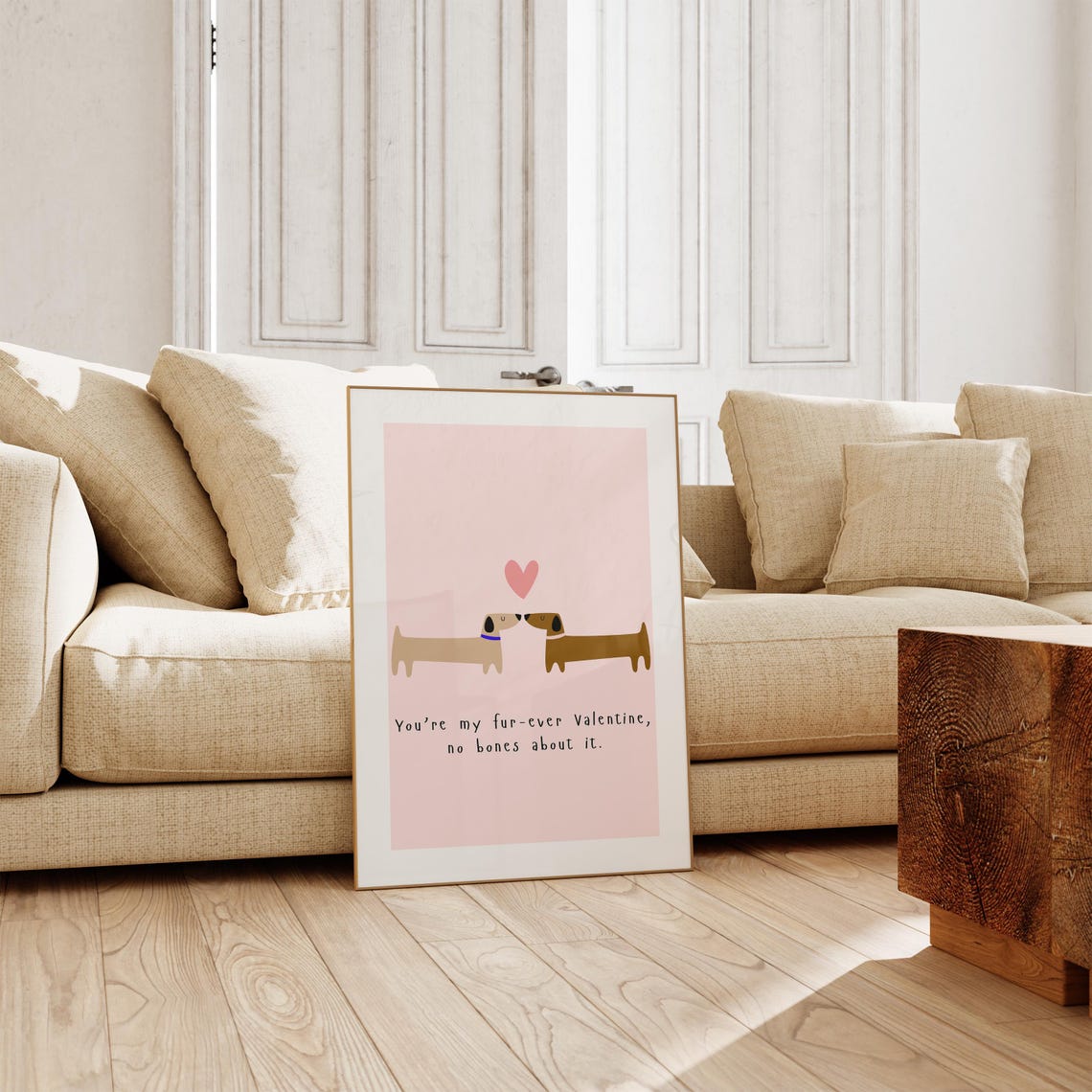 Dachshund Fur Ever Valentine Cute Dog Couple Funny Love Poster - Image 3