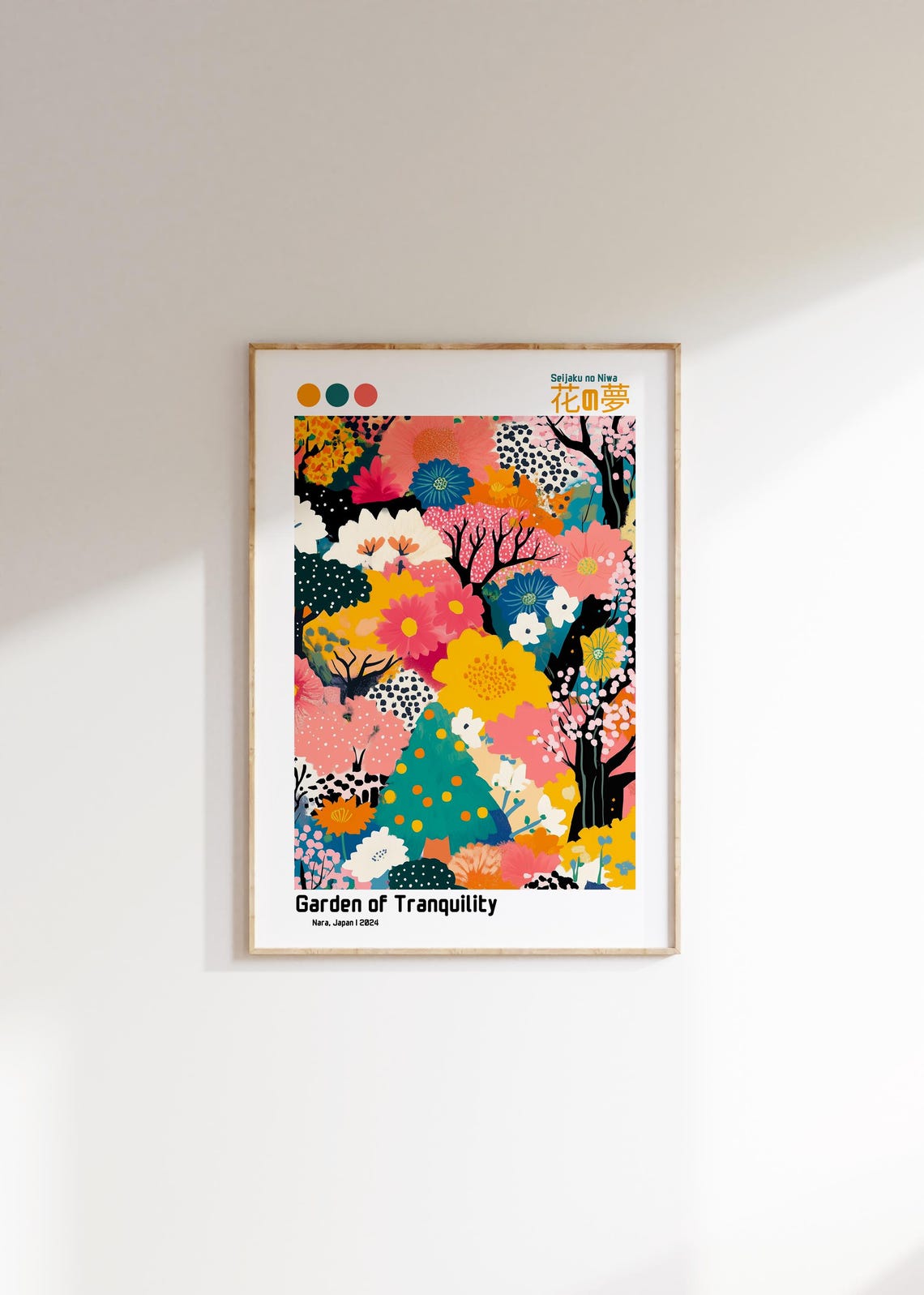 Garden of Tranquility Nara Japan Colorful Floral Garden Art Poster - Image 2