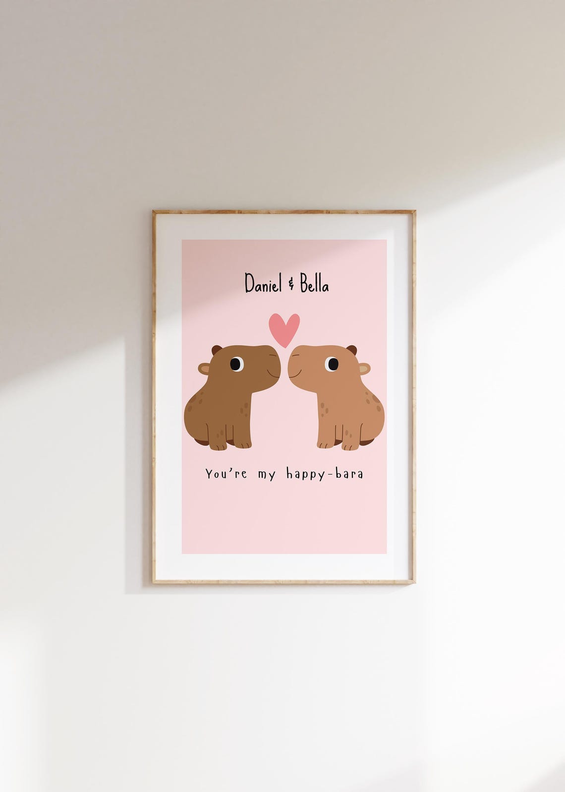 Personalized Cute Capybara Couple You Are My Happy Bara Poster - Image 4