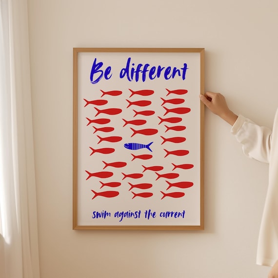 Funky Sardine Poster Fish Wall Art Dopamine Decor Oyster Fisherman Print Trendy Bathroom Prints Quote