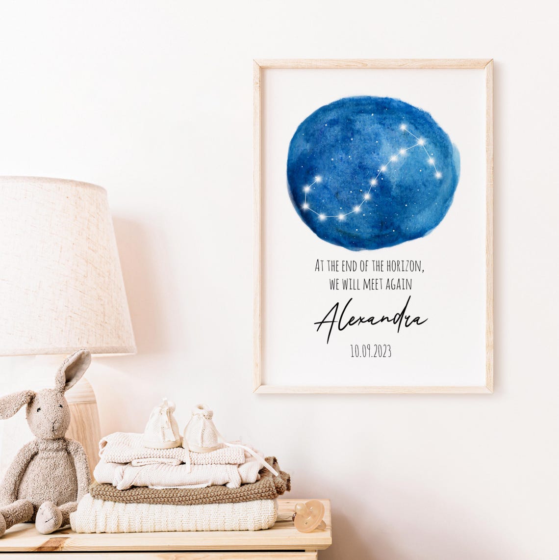 Blue Constellation Memorial Name Date Personalized Art Poster - Image 5