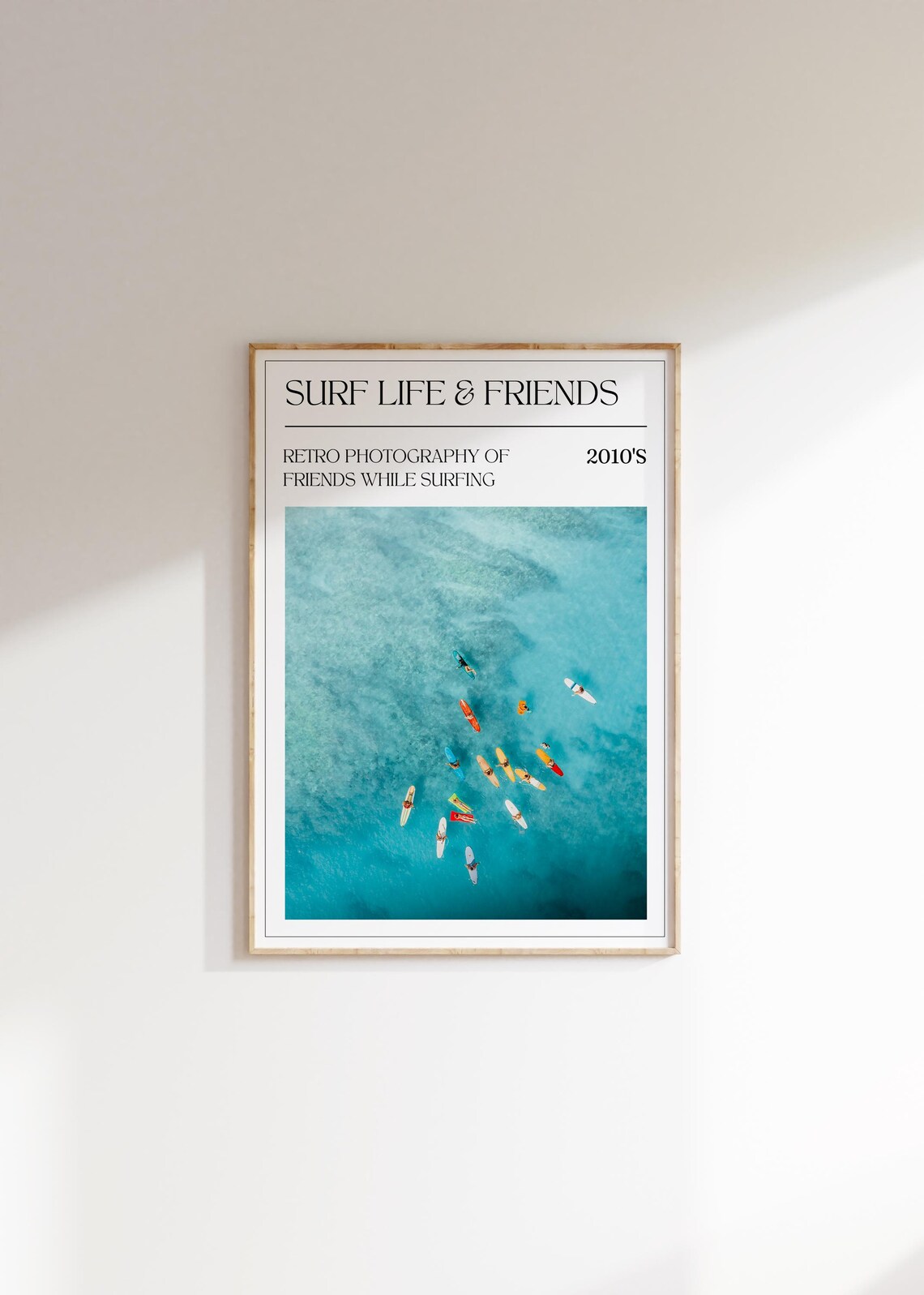 Surf Life and Friends Retro Surfers Aerial Photo Art Wall Poster - Image 3