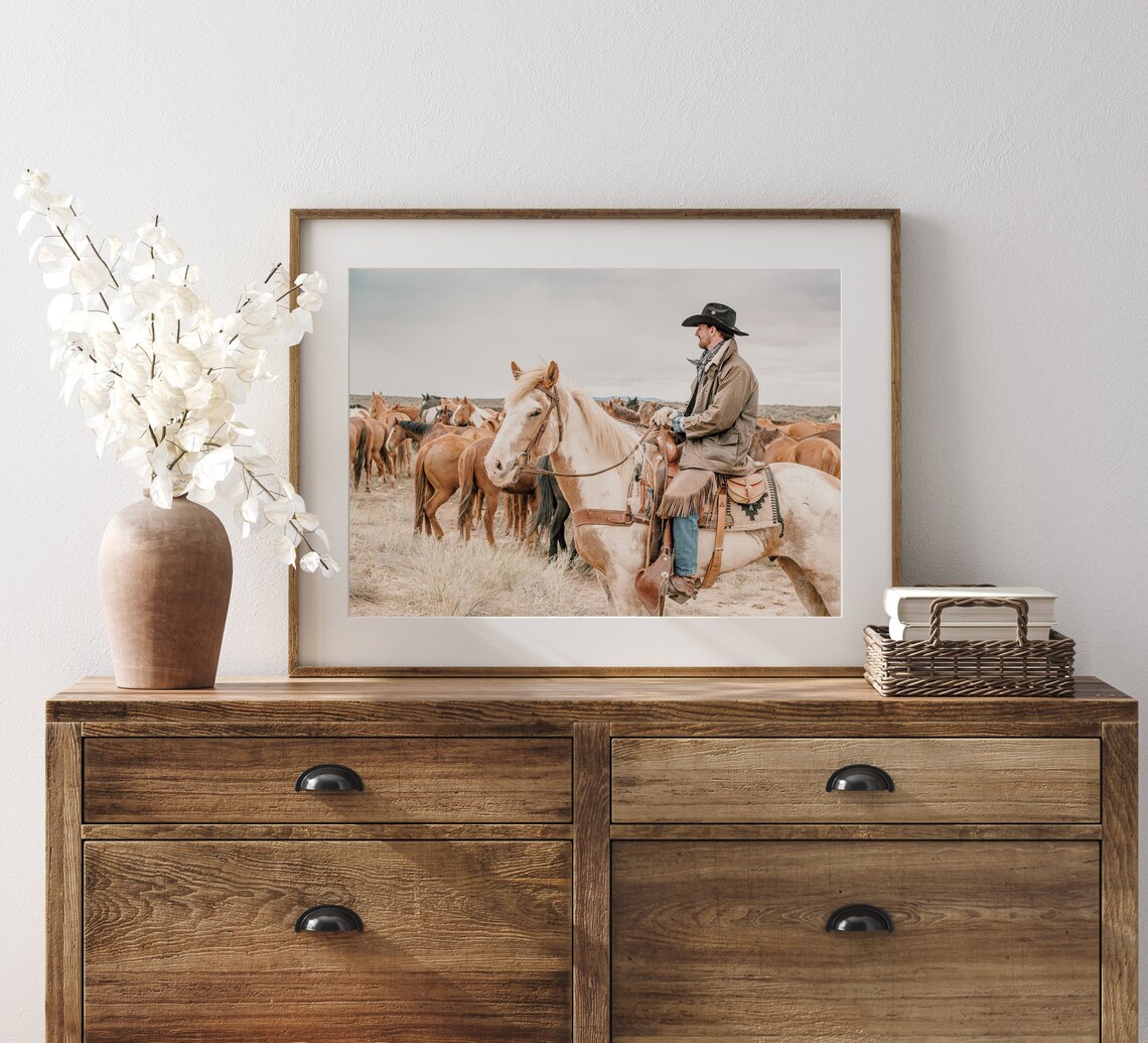 Cowboy Wall Art, Western Farmhouse Horseback Riding - Image 3