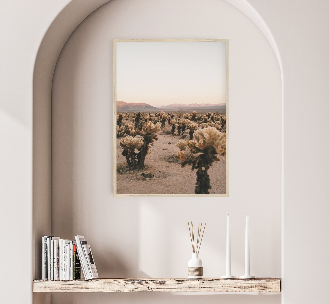 Cholla Cactus Print, Southwestern Desert Landscape - Image 3