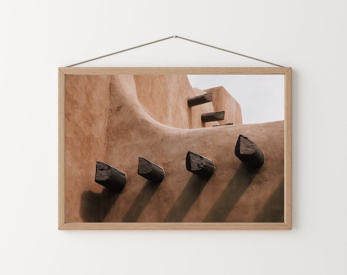 Santa Fe Adobe House Architecture Print, Southwestern Decor - Image 2