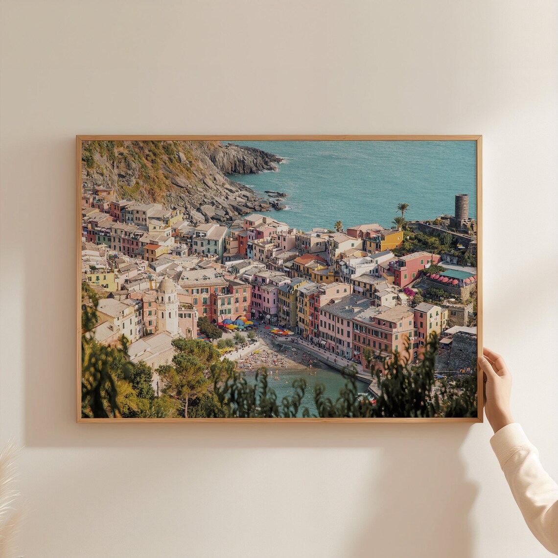 Colorful Cinque Terre Village Harbor Pastel Houses Seaside View Poster - Image 3