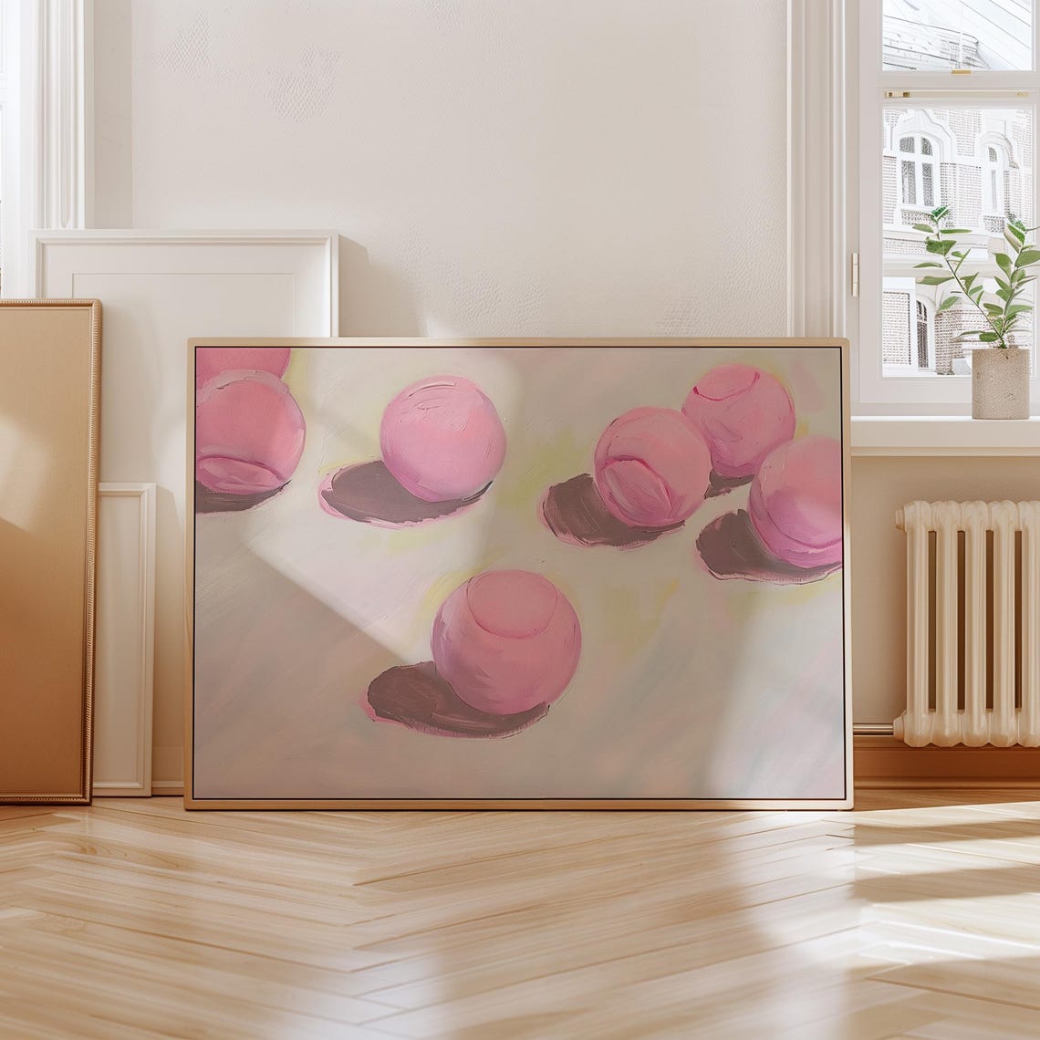 Girly Pink Tennis Balls Print Trendy Pastel Tennis Poster Tennis Balls On Court Tennis Aesthetic Girly Tennis Decor Vintage Tennis Art - Image 4