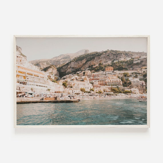Positano Italy Coastal Travel Poster, Amalfi Coast