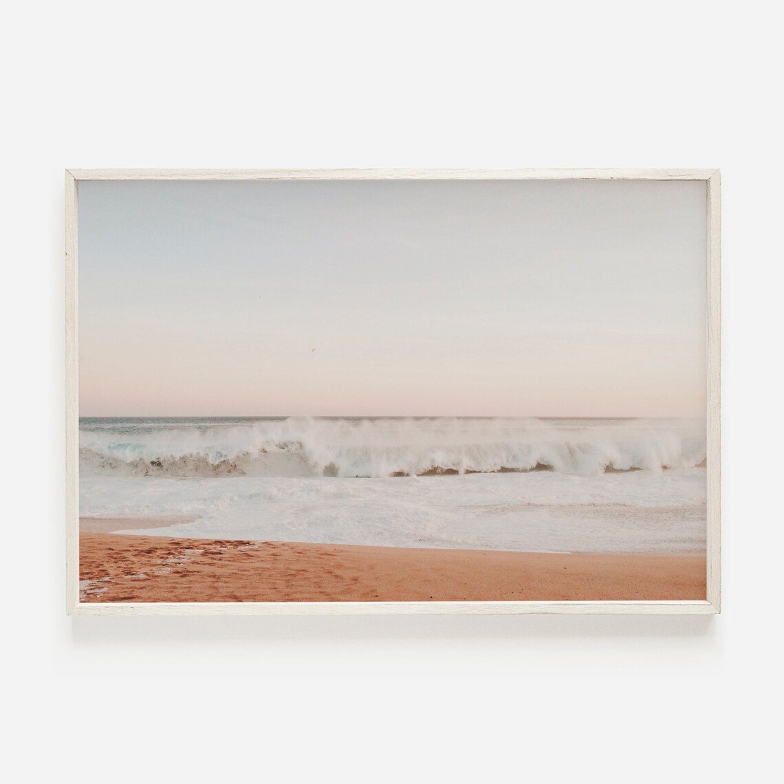 Sunset Beach Art Print, Pastel Beach Photography