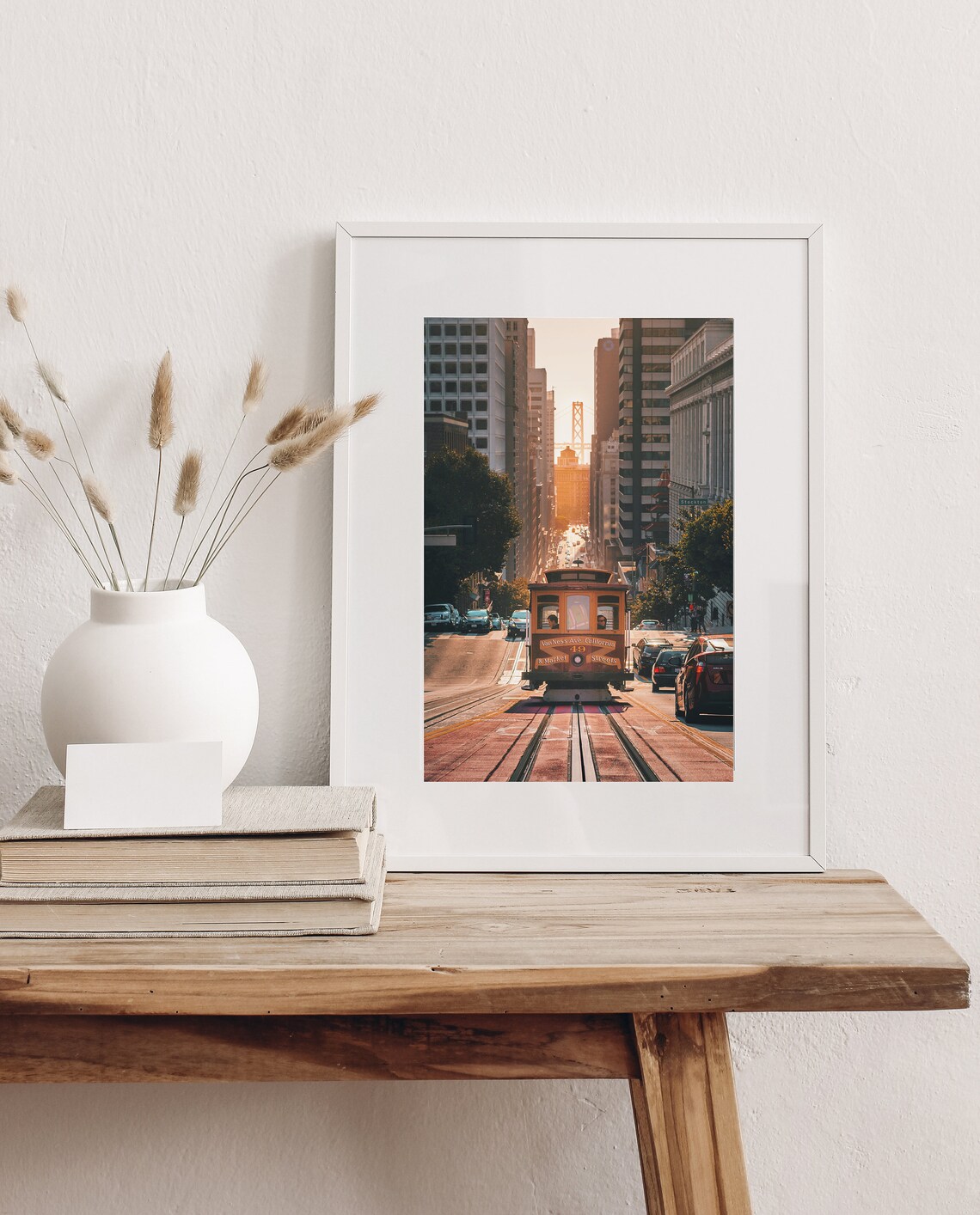 San Francisco Trolley Travel Poster, Cityscape Art - Image 4