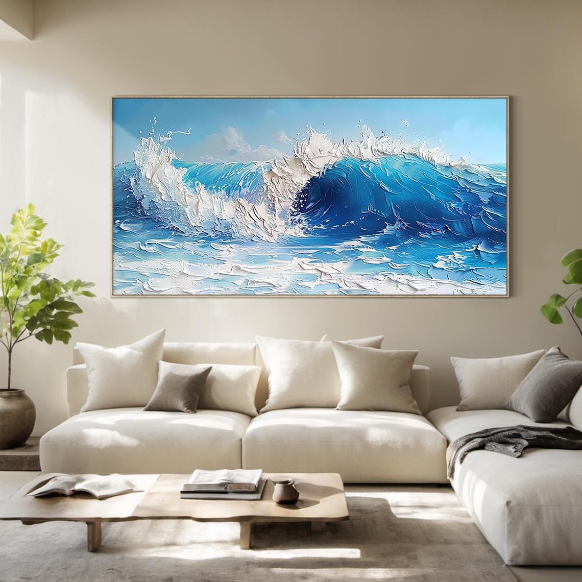 Blue Raging Ocean Waves Abstract Art Print - Image 5
