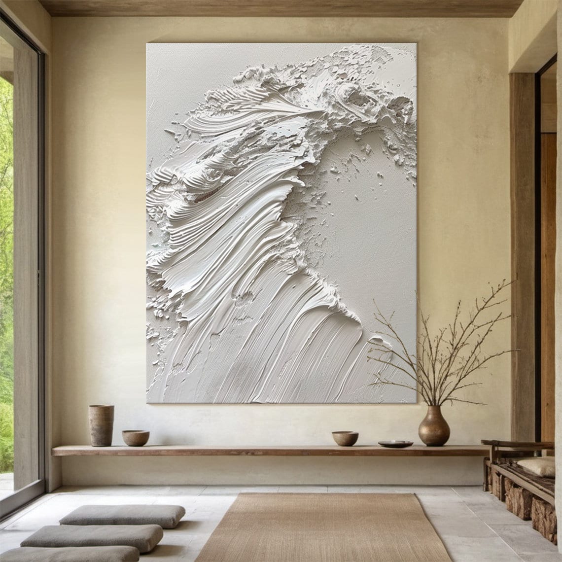 White Ocean Wave Abstract Painting, Coastal Art Print - Image 6