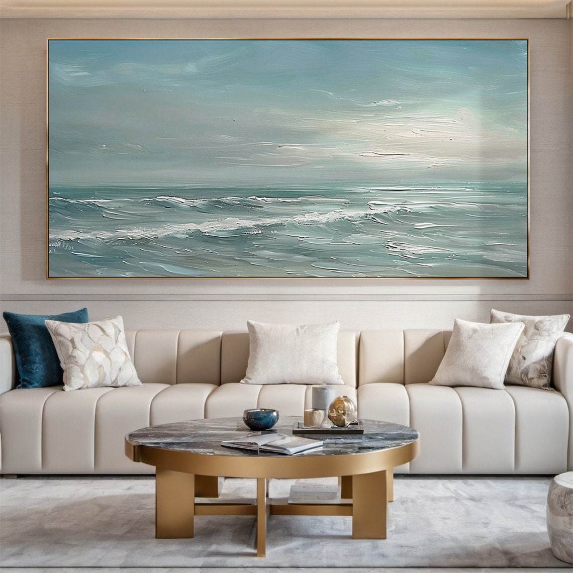 Calm Light Blue Ocean Waves Serene Seascape Minimalist Art Poster - Image 6