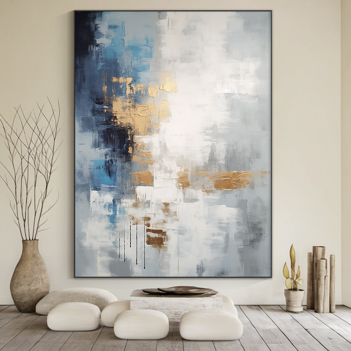 Grey and White Abstract Painting, Minimalist Art Print - Image 6