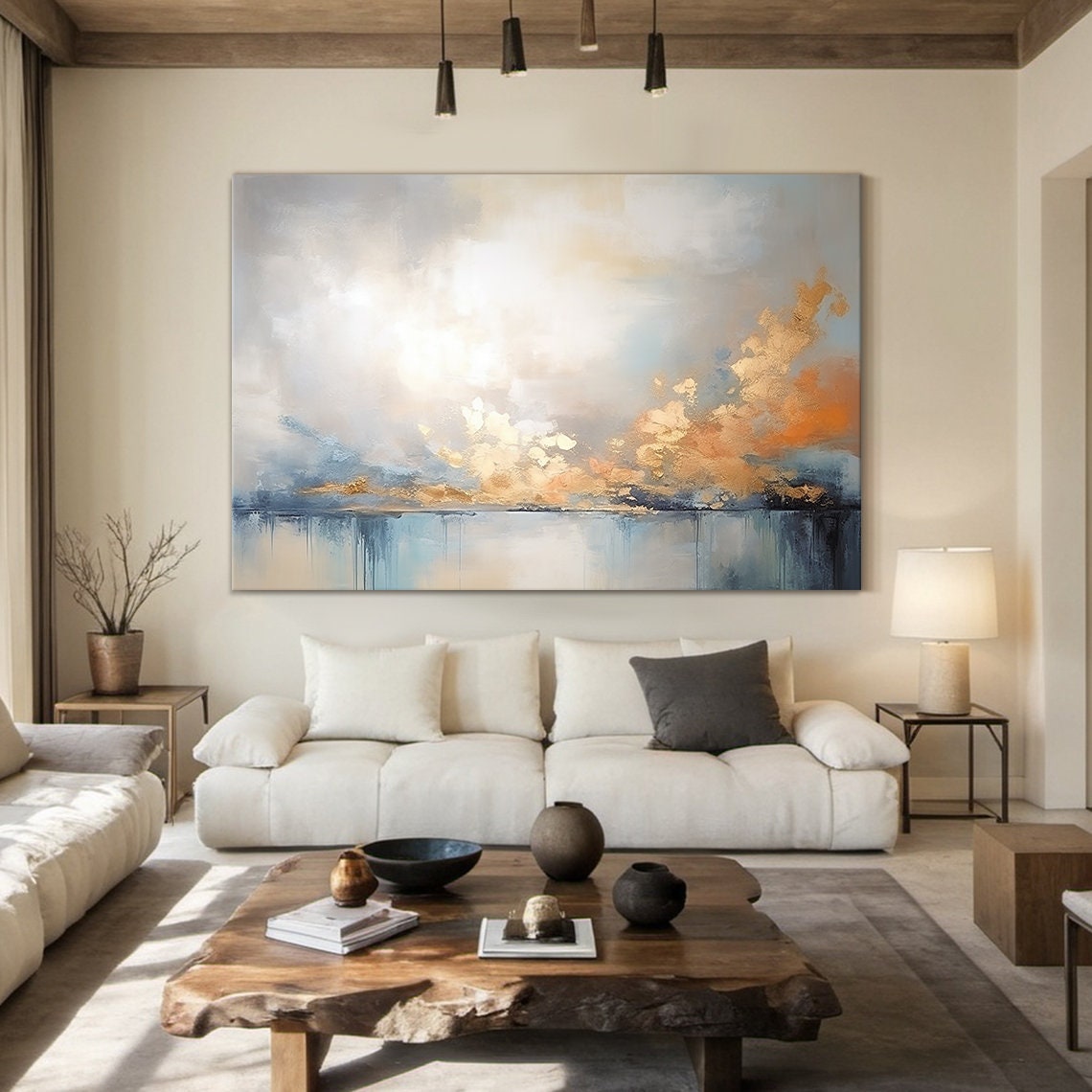 Large Original Nature Painting Sky Sunset Abstract Texture Painting Stylish And Exquisite Room Art Modern Living Room Art - Image 2