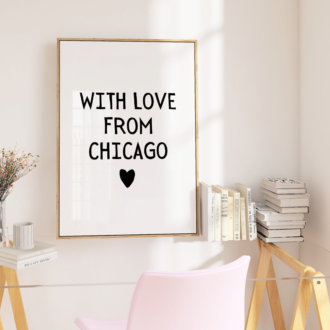 With Love From Chicago Heart Minimalist City Typography Poster - Image 5