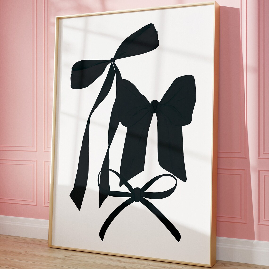 Elegant Black Bows Balletcore Coquette Aesthetic Girls Room Poster - Image 3
