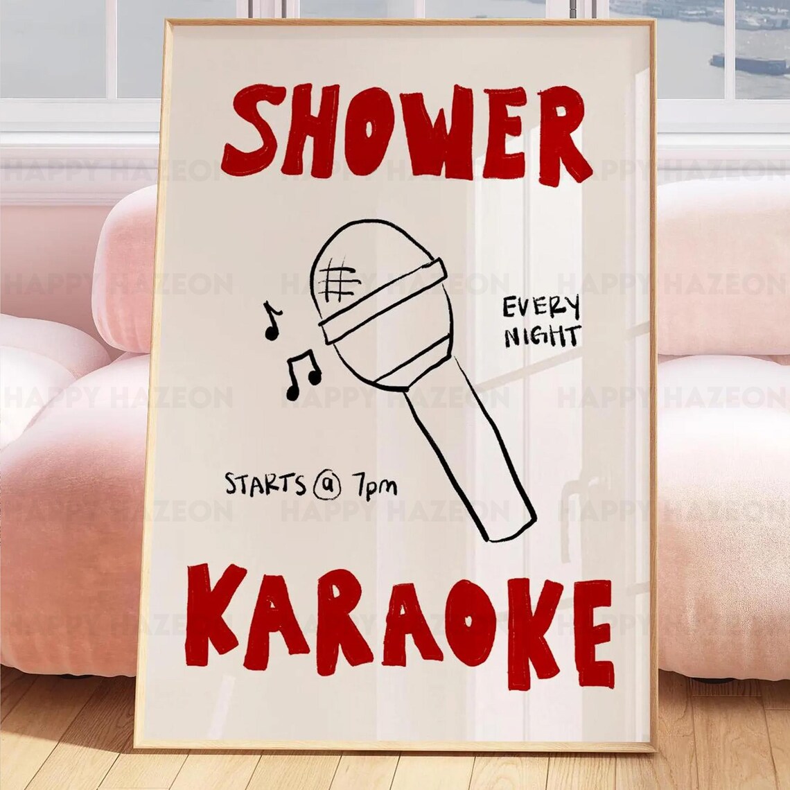 Shower Karaoke Retro Bathroom Art Print Poster - Image 2