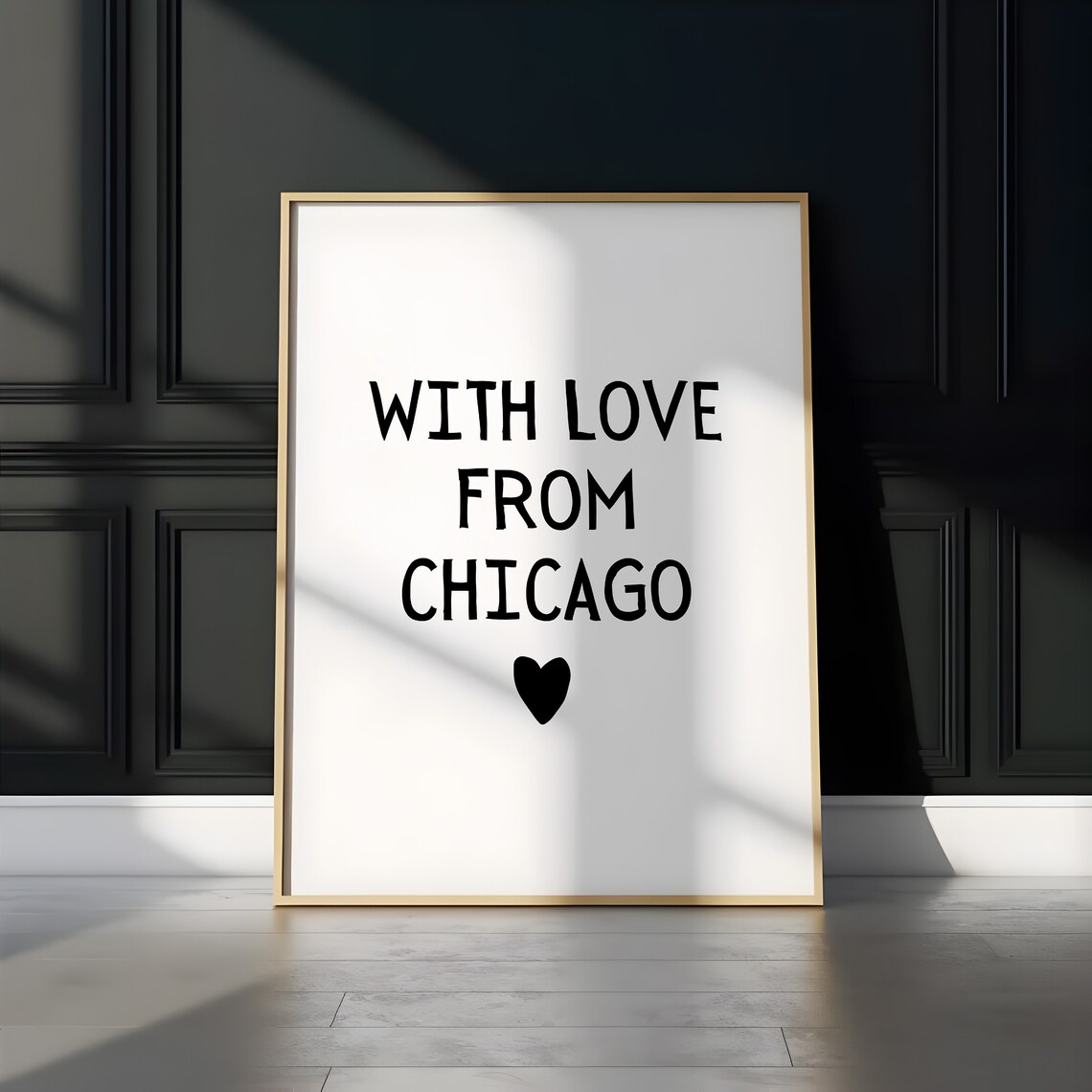 With Love From Chicago Heart Minimalist City Typography Poster - Image 4