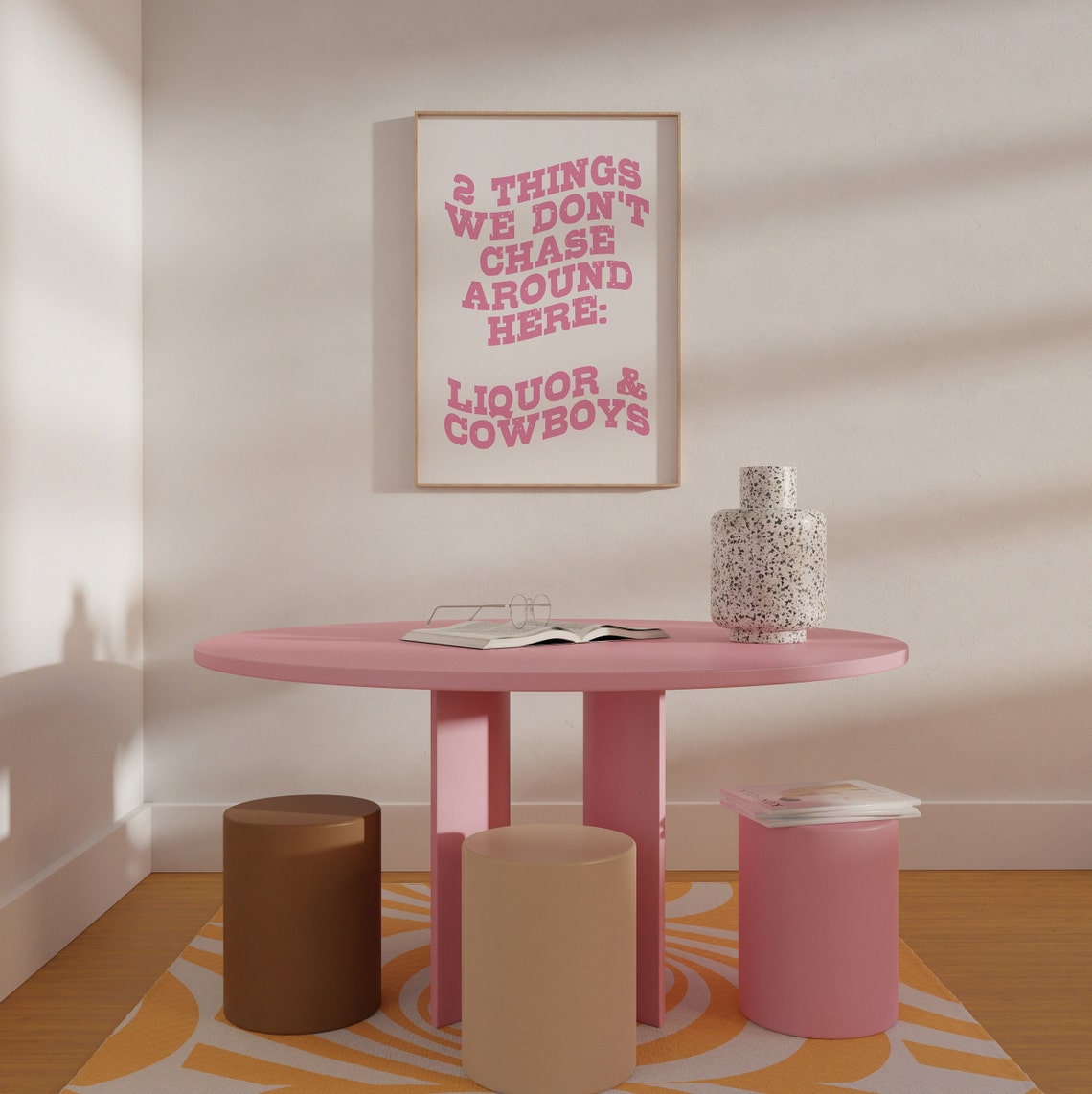Trendy Cowgirl Wall Art Liquor And Cowboys Cowgirl Coastal Pink Western Inspired Wall Art Trendy College Gallery Wall Art Poster - Image 2