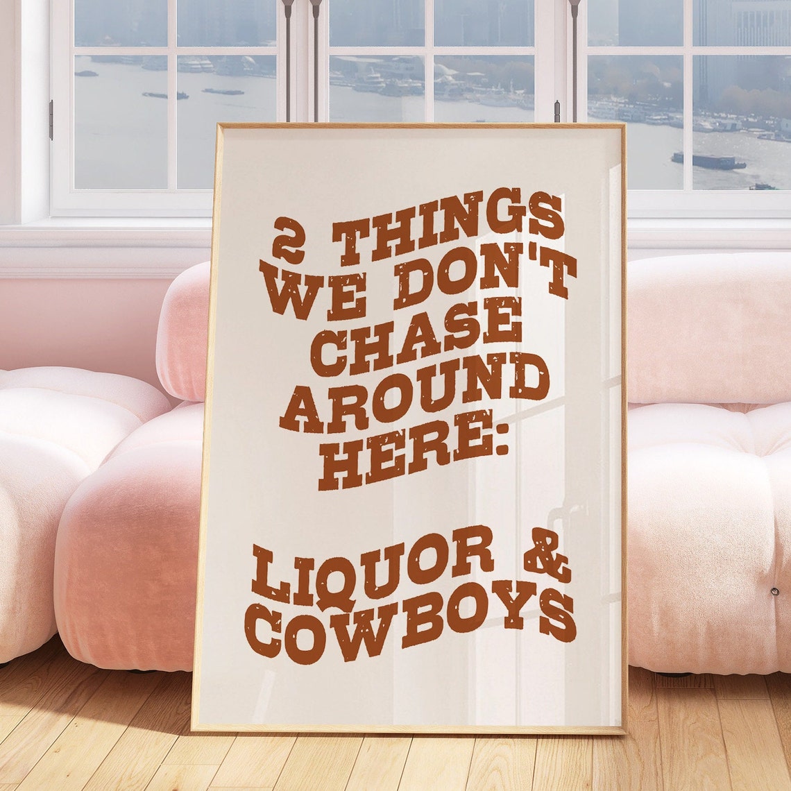Liquor And Cowboys Wall Print Trendy Cowgirl Wall Art Cowgirl Coastal Pink Western Inspired Wall Art Trendy College Gallery Wall Art Poster - Image 2