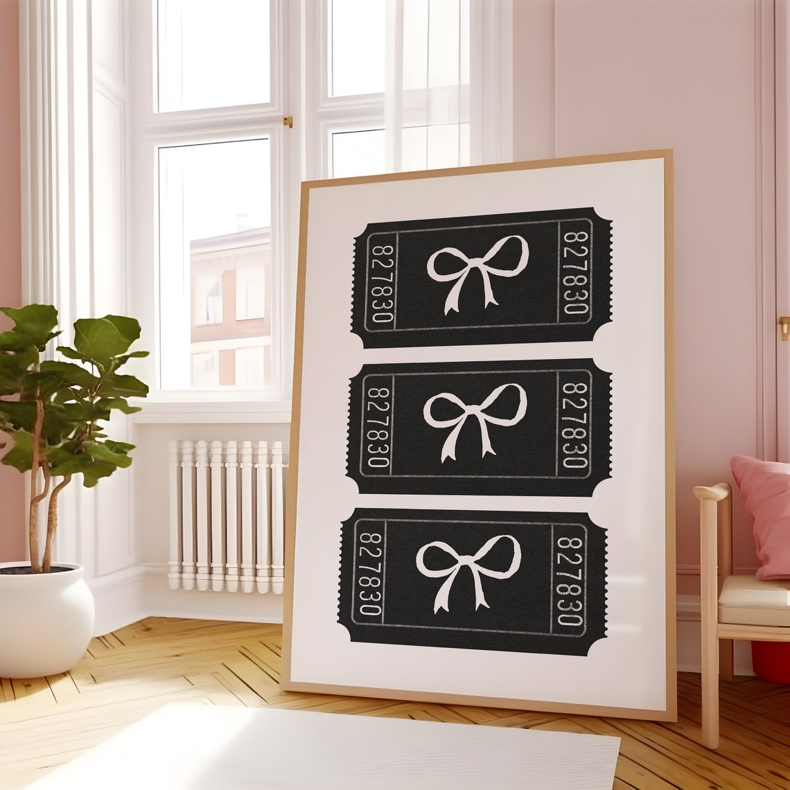 Three Black Bow Tickets Coquette Balletcore Girly Decor Poster - Image 4