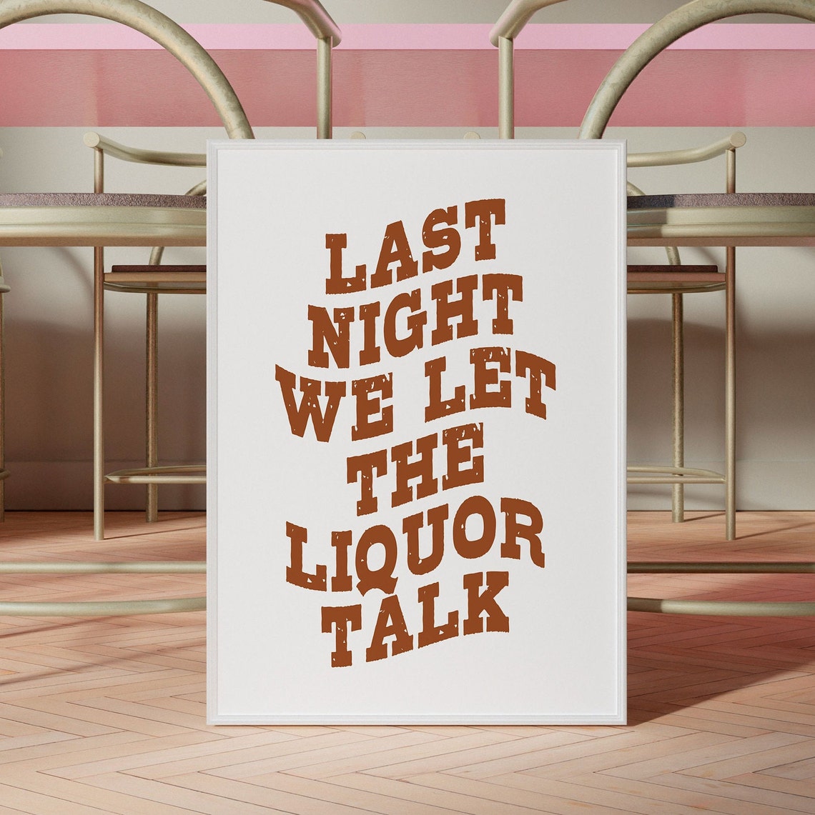 Retro Cowgirl Western Wall Art Print Last Night We Let The Liquor Talk Print Cowgirl Coastal Western Wall Art Trendy College Gallery Wall - Image 4