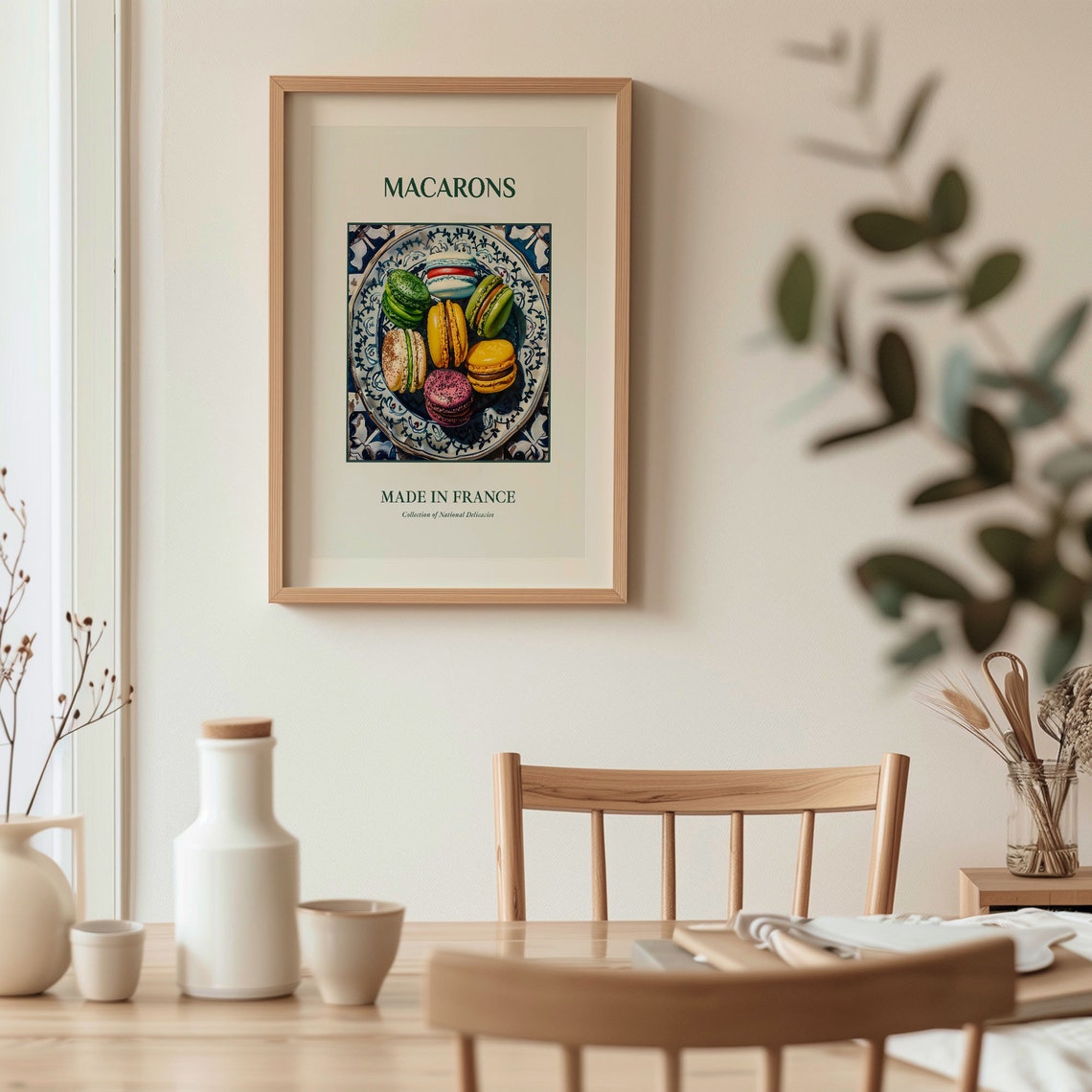 Macarons French Pastel Cookies Maiolica Tile Kitchen Art Poster - Image 3