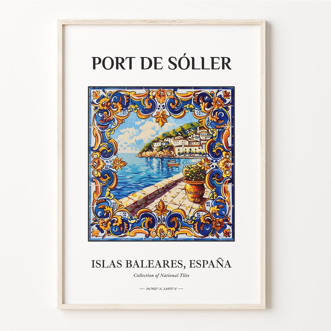Port de Sóller Spain Balearic Islands Ceramic Tile Art Poster