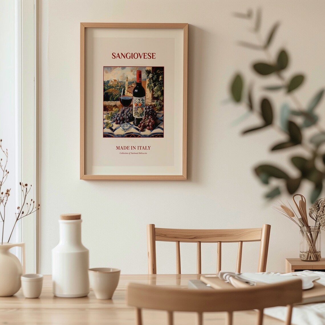Sangiovese Italian Red Wine Grapes Vineyard Tile Art Kitchen Poster - Image 3