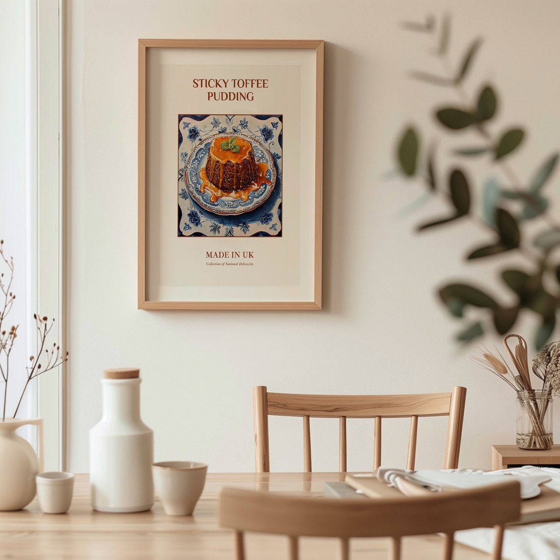 Sticky Toffee Pudding British Dessert Tile Plate Art Kitchen Poster - Image 3