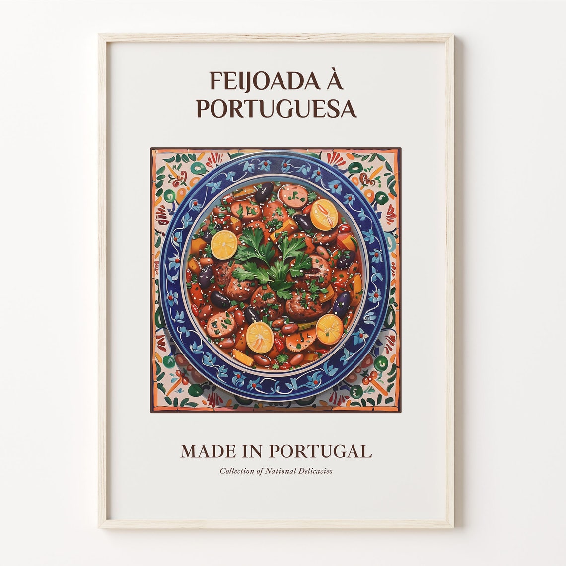 Feijoada à Portuguesa Bean Stew Azulejo Tile Art Kitchen Poster