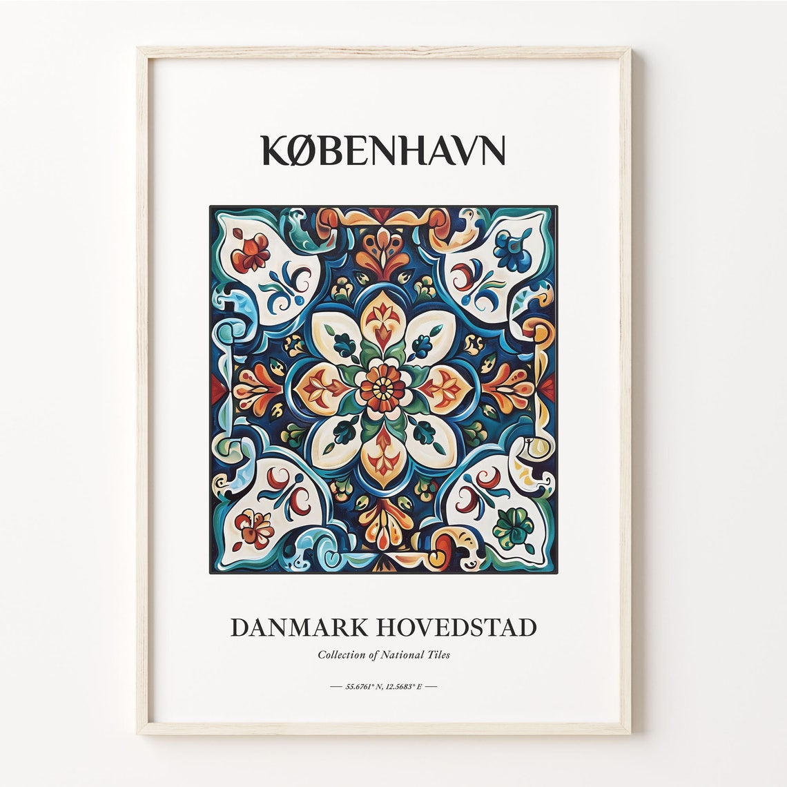 Kobenhavn Danish Tulip Church Tower Blue Tile Canal Decor Poster