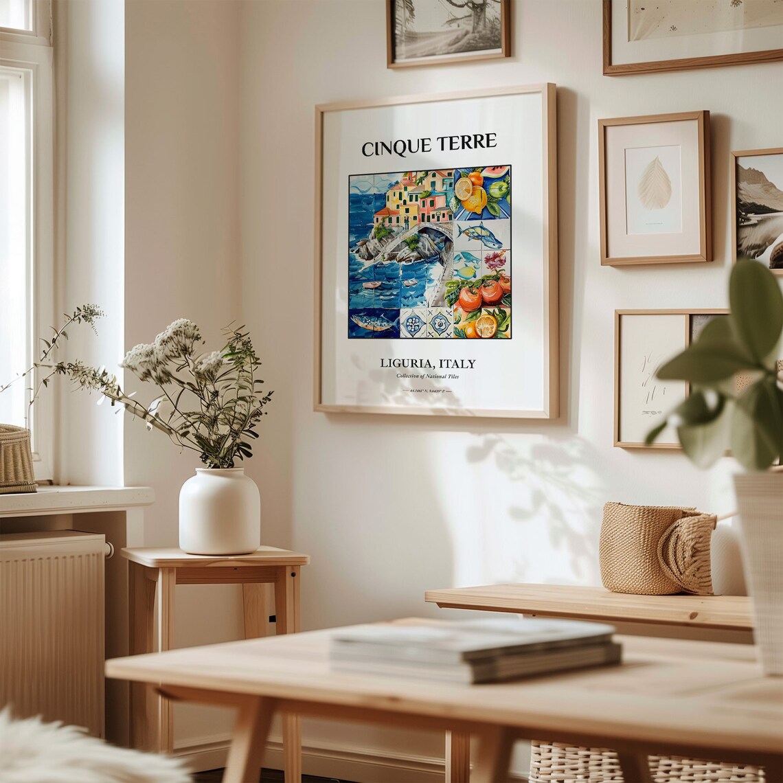 Cinque Terre Liguria Italy Coastal Village Seafood Tile Mural Poster - Image 2