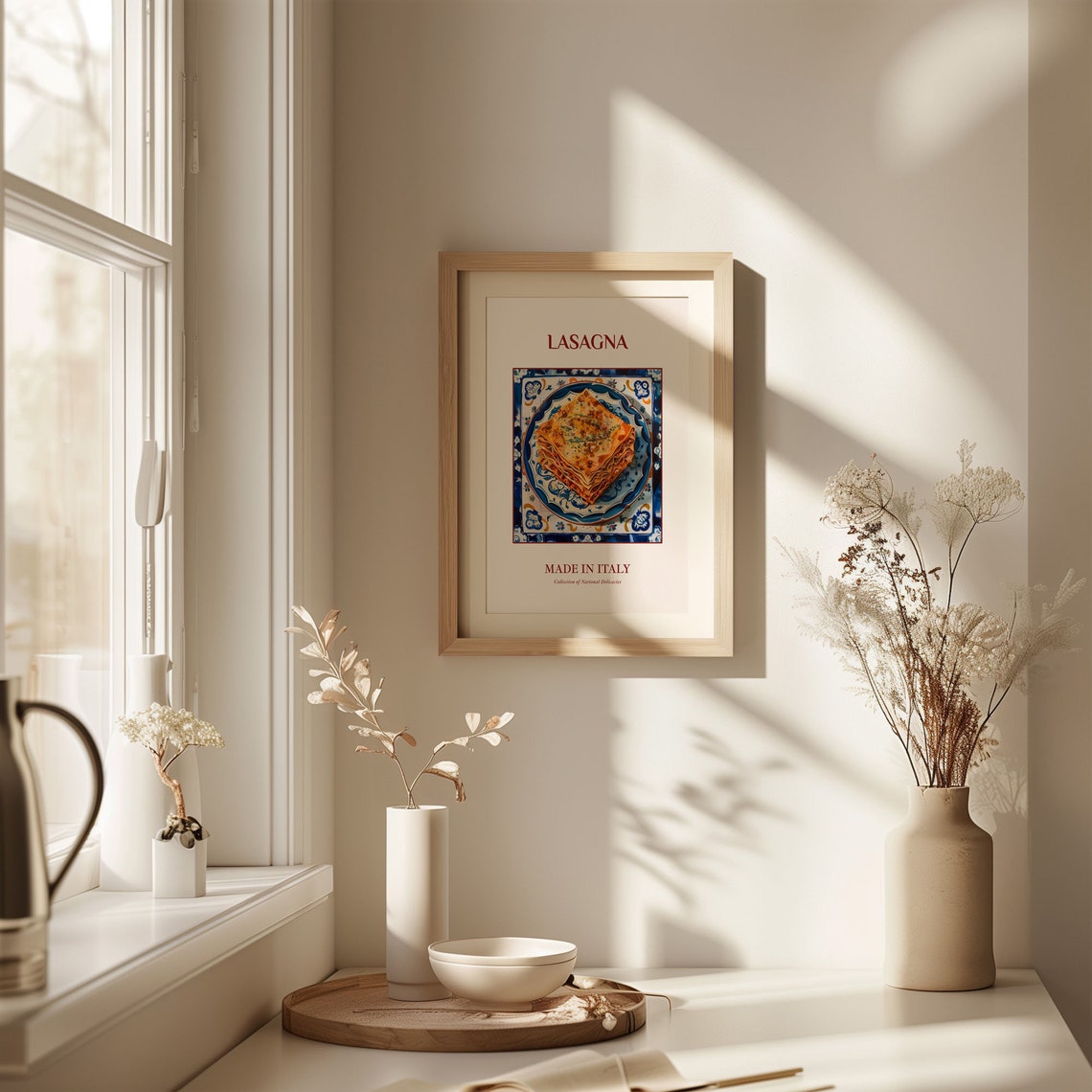 Italian Lasagna National Delicacy Maiolica Tile Kitchen Wall Poster - Image 2
