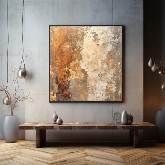 Abstract Minimalist Wall Art Earthy Toned Wall Art Black Framed Wall Art Housewarming Gift Neutral Wall Art For Living Room