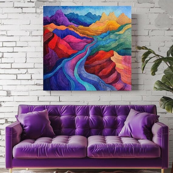 Colorful Mountain Range Wall Art Colorful Large Wall Decor Mountain Wall Art Decor Black Framed Wall Art For Living Room