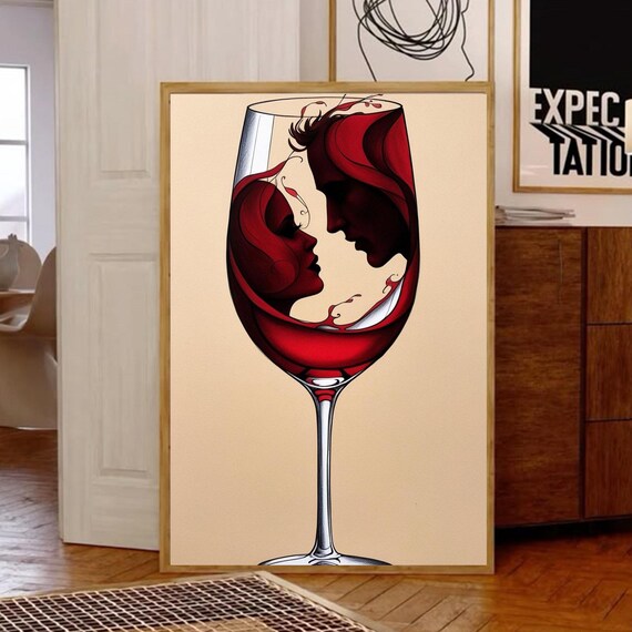 Romantic Wine Lovers, Couples Gift Bedroom Decor