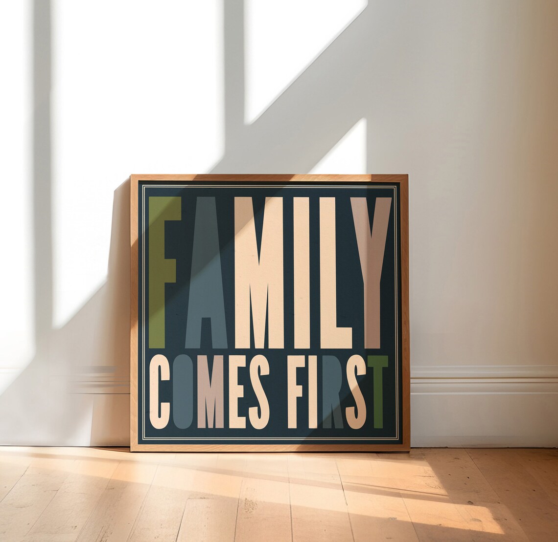 Family Comes First, Trendy Retro Wall Art - Image 2