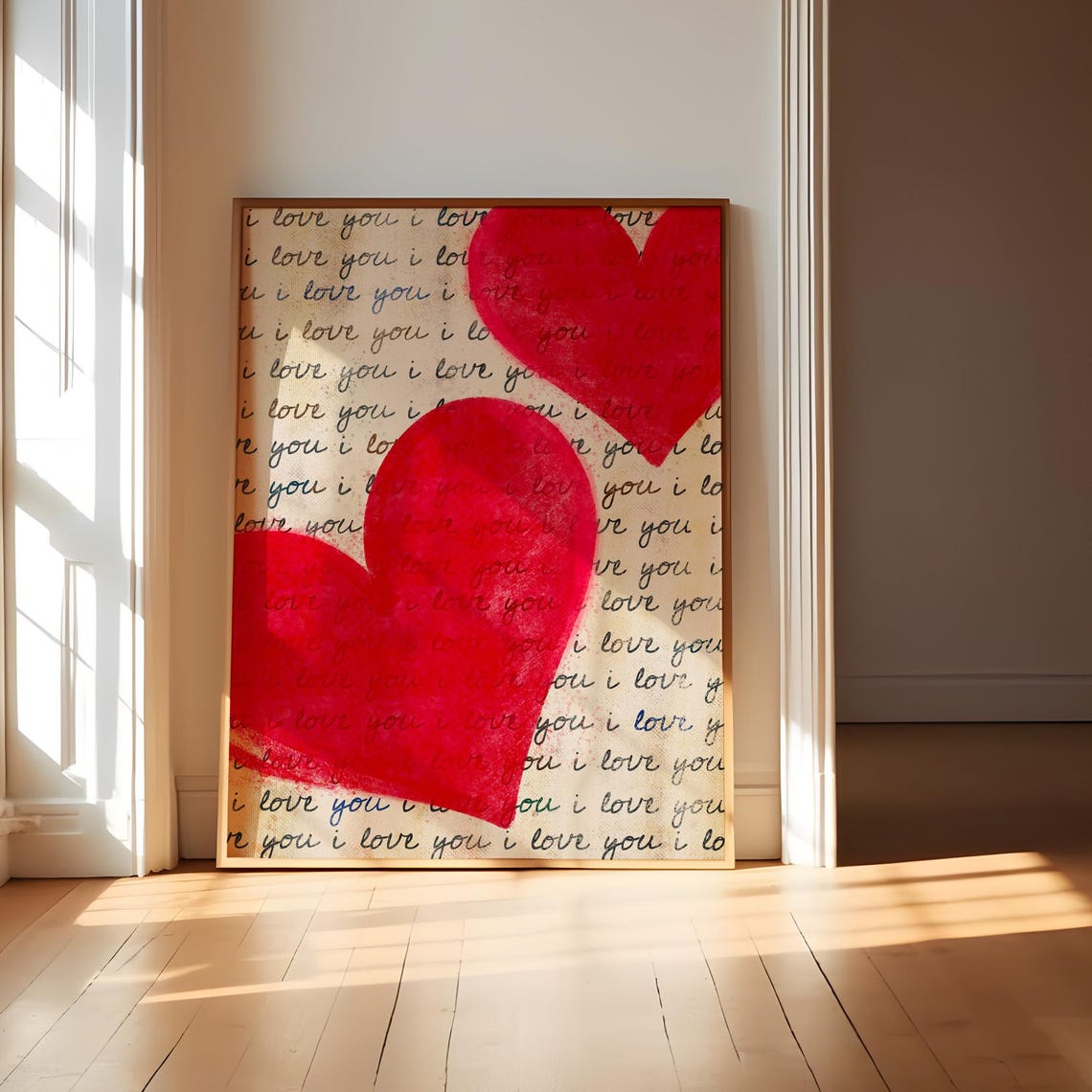 I Love You Retro Love Letter Poster