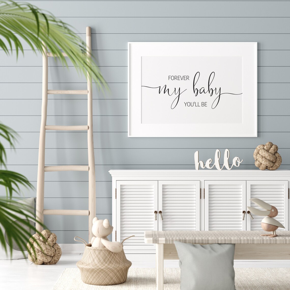 Forever My Baby Youll Be Script Nursery Quote Minimal Nursery Poster