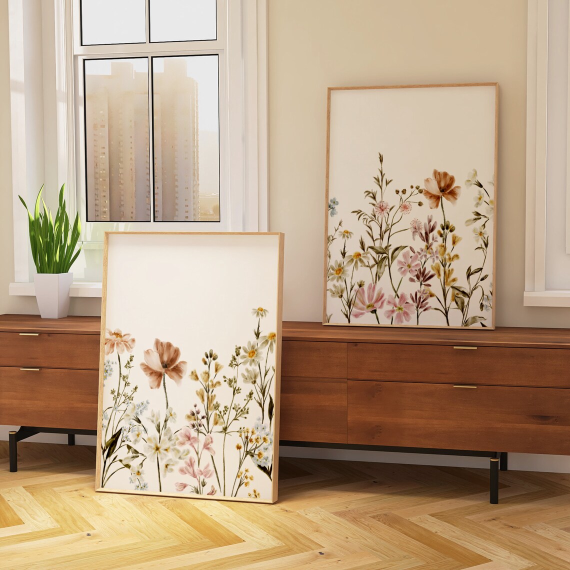 Boho Wildflower Nursery Decor Botanical Art Print
