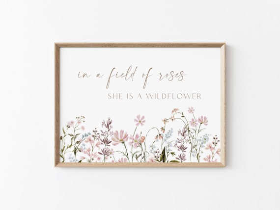 Wildflower Nursery Art Print, Boho Flower Decor
