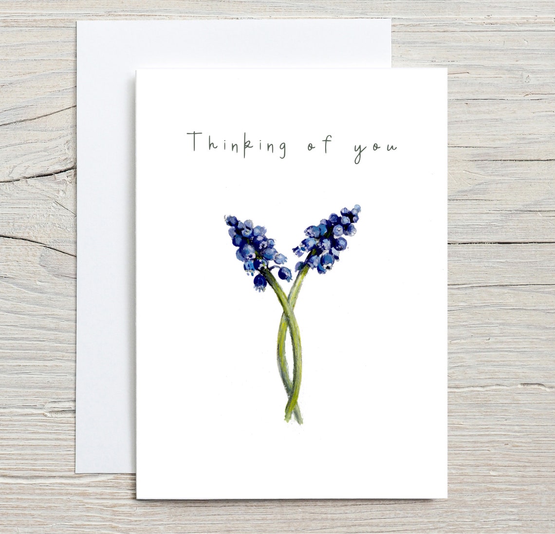 Thinking Of You Card Blue Flower Card Sympathy Card Sympathy Flower Card Thinking Of You Flower Card Grief And Mourning Card