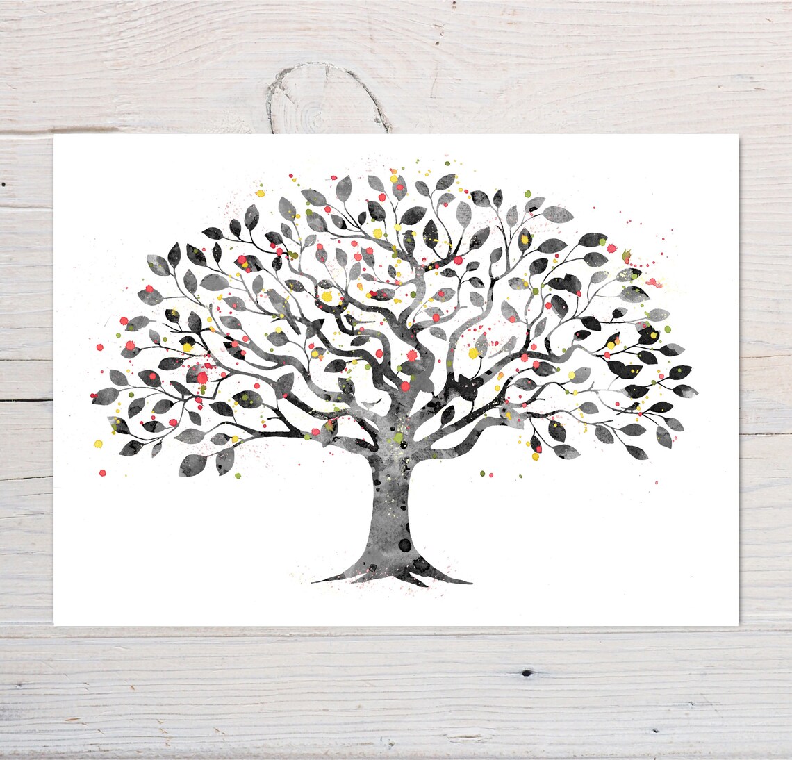 Tree Art Print Black And White Tree Print Watercolour Tree Print Tree Painting Trees Wall Art Fine Art Wall Decor Housewarming Gift