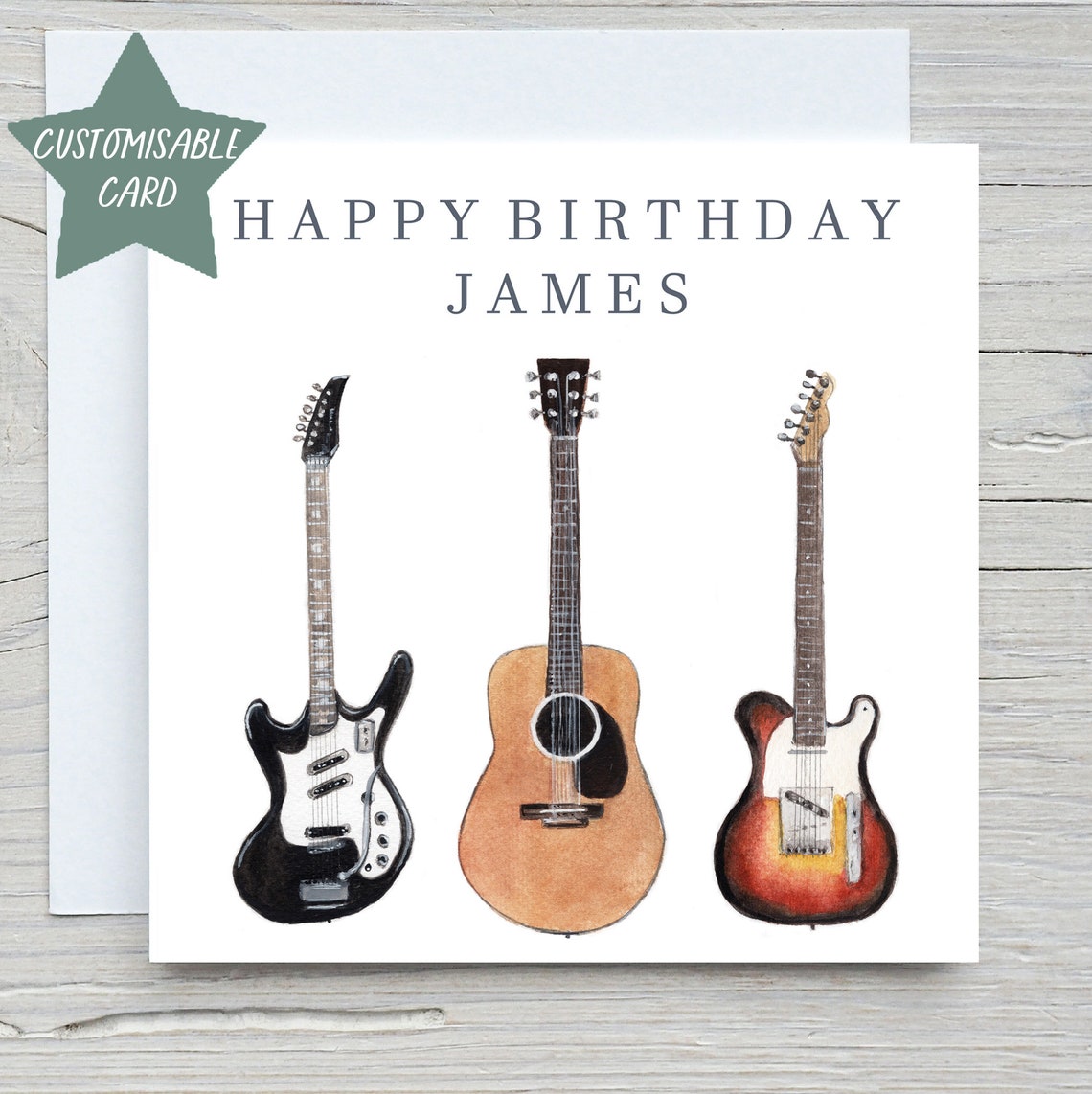 Custom Guitars Birthday Card