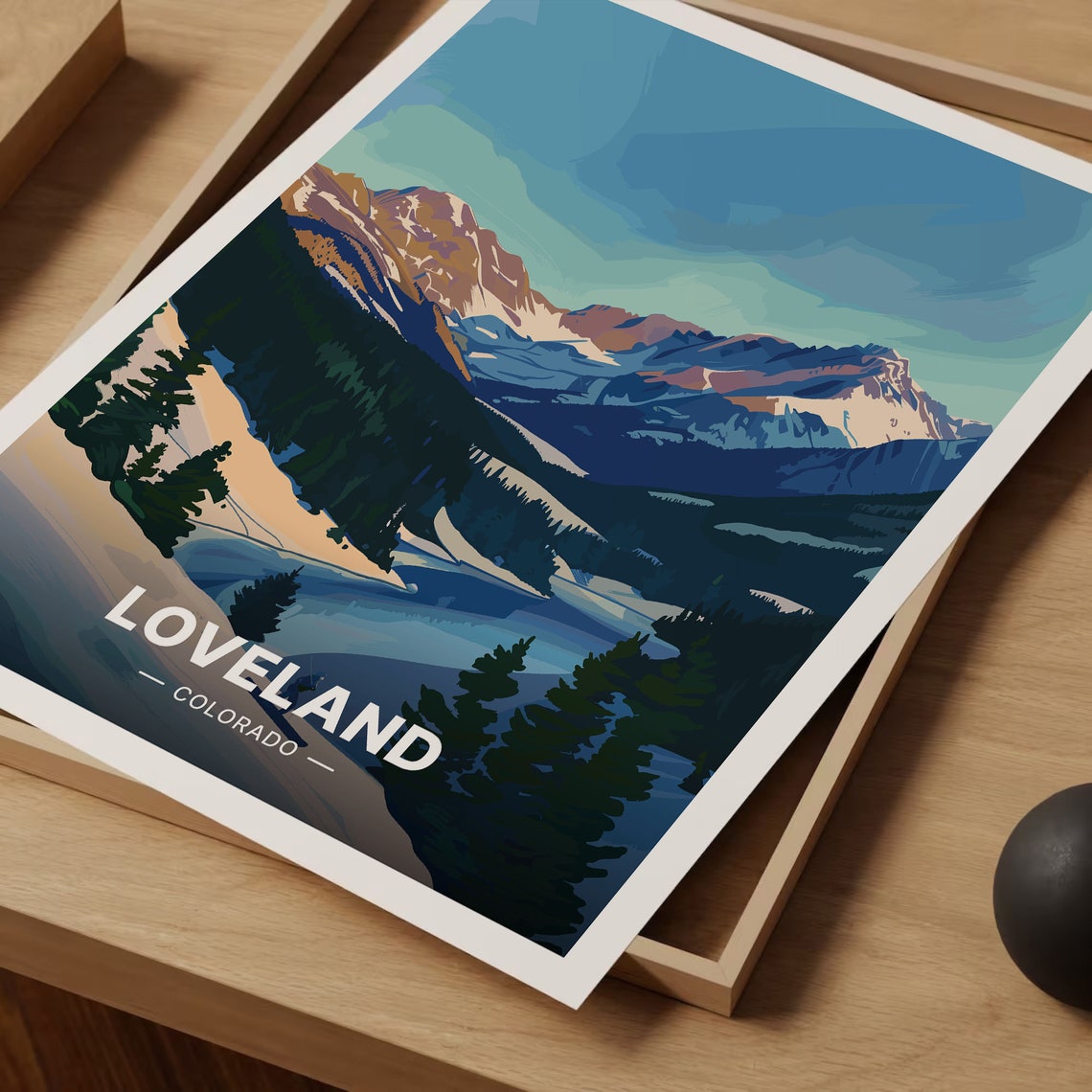 Loveland Colorado Snowy Mountain Valley Winter Travel Poster - Image 3