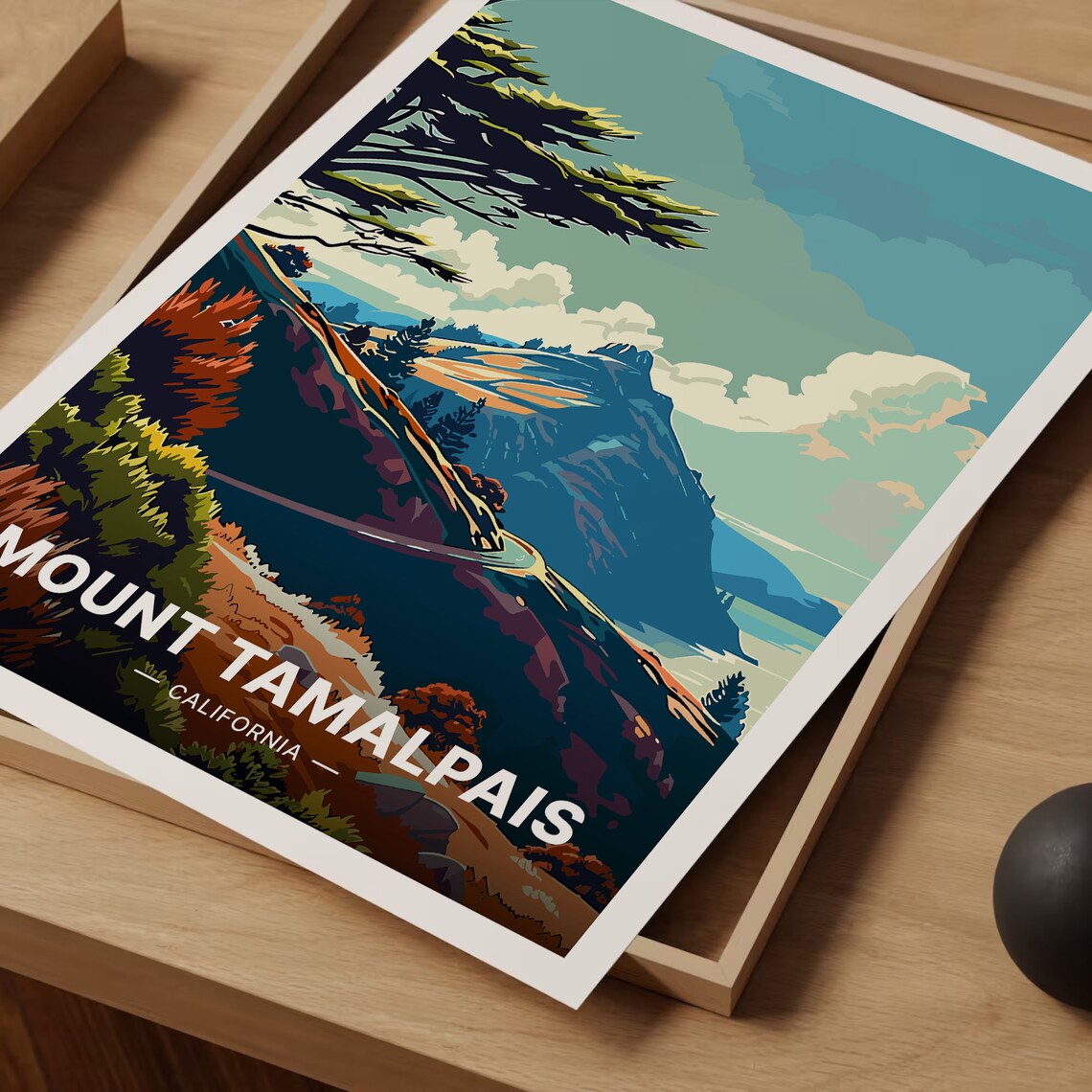 California Mount Tamalpais Travel Poster, Scenic Landscape - Image 3