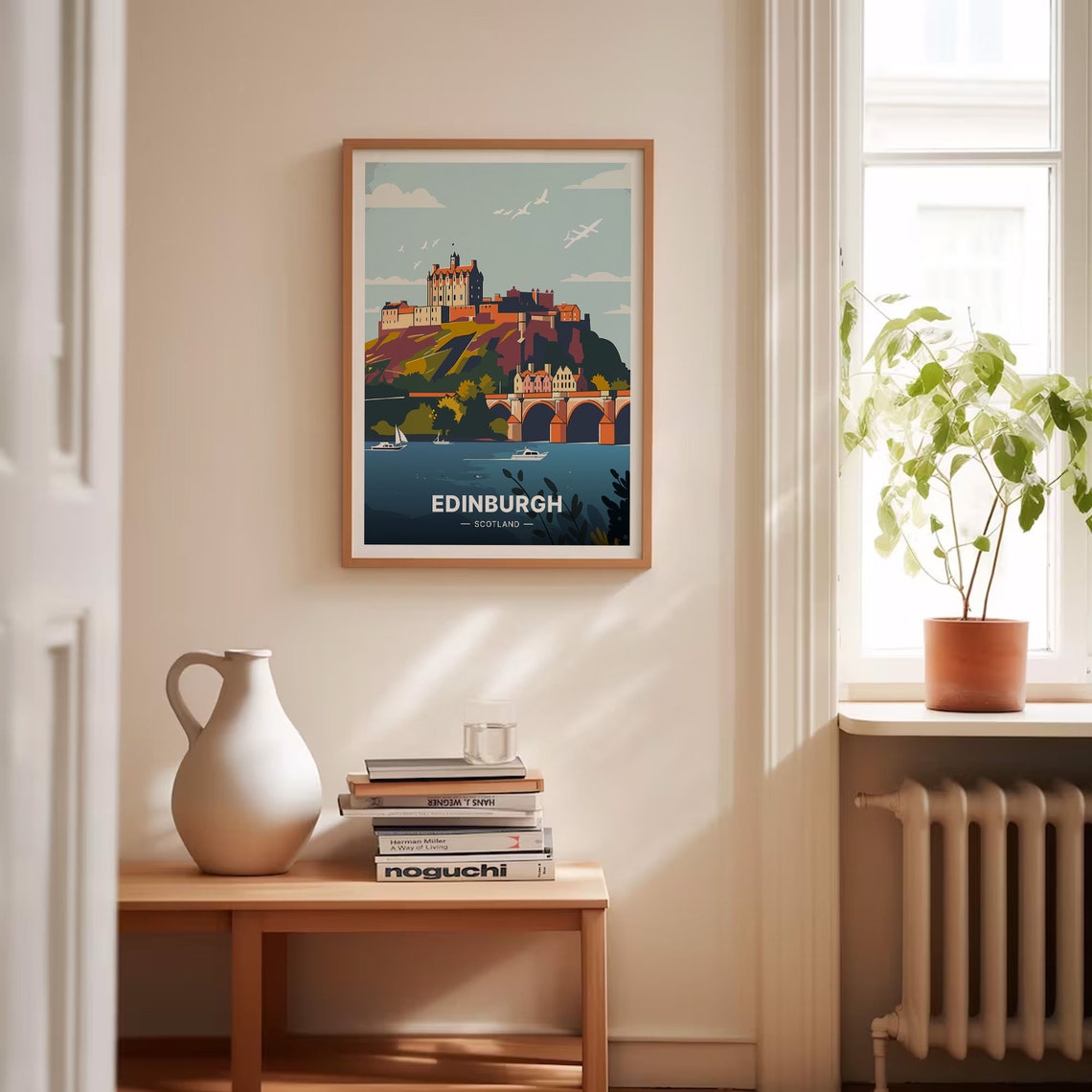 Edinburgh Castle Scotland Waterfront Bridge Cityscape Travel Poster - Image 4