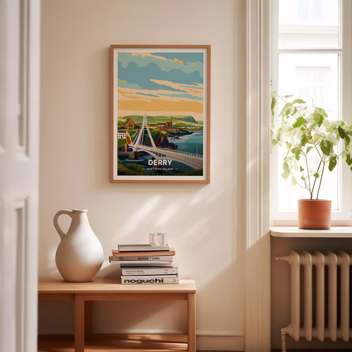 Derry Northern Ireland Peace Bridge Riverfront Sunset Travel Poster - Image 4